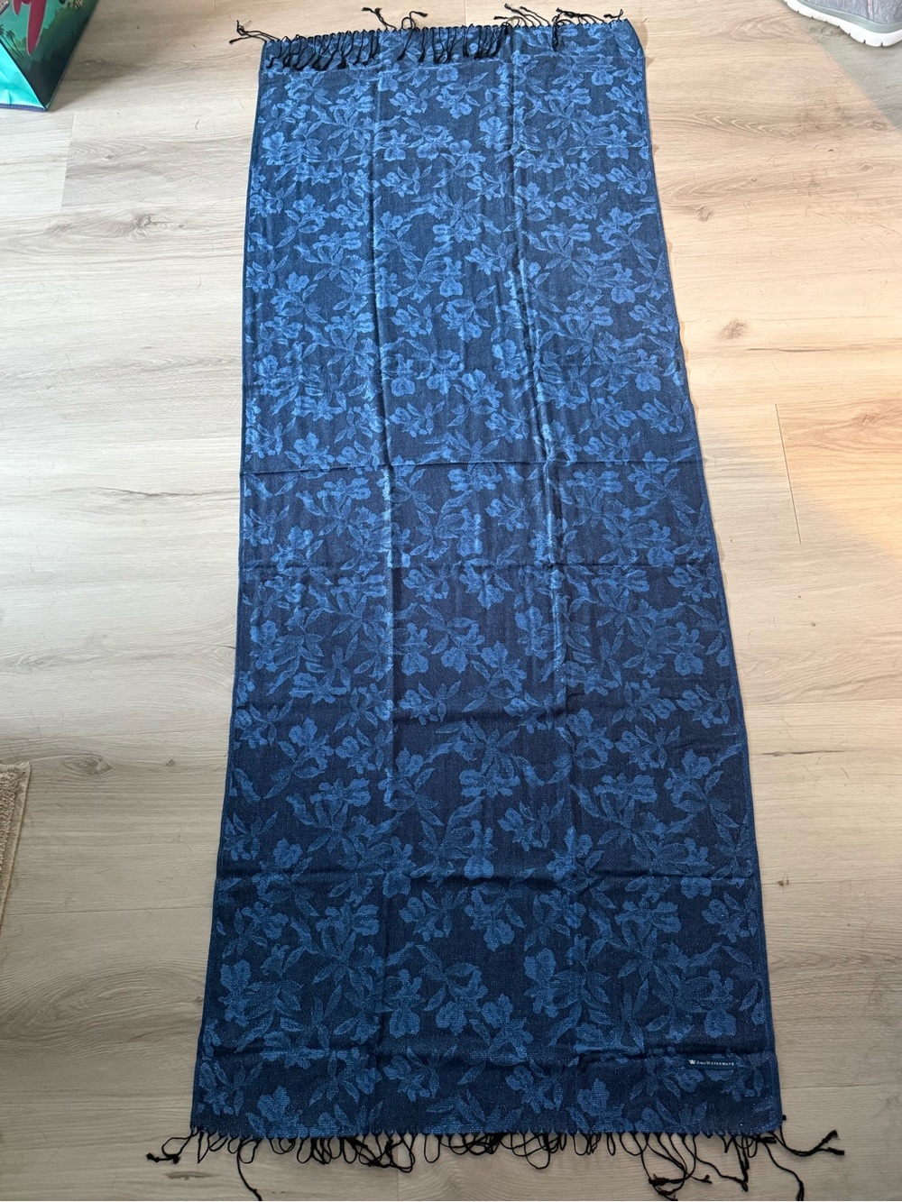 AmaWaterways Blue Floral Scarf 27x70